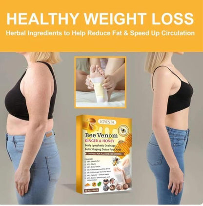 Bee Venom foot patch, Beneficial  in Body Detox, Weight loss, Pain Relief, Cleansing Toxins, Stress Relief, Promote Sleep & Detoxification For Men And Women(Pack of 10 x 2) Buy 1 Get 1 Free