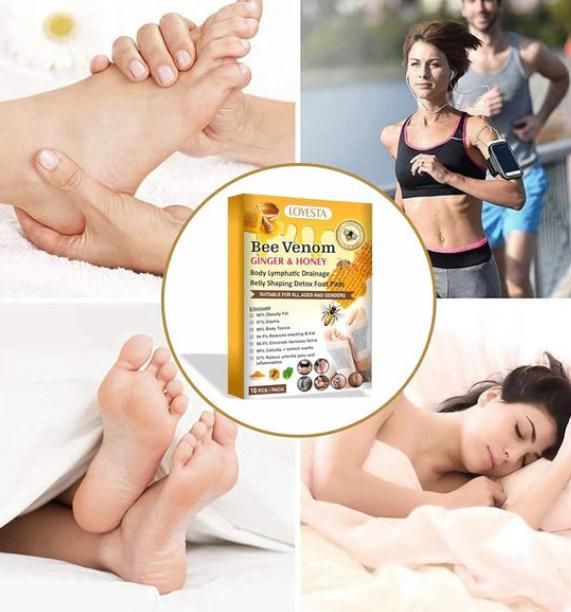 Bee Venom foot patch, Beneficial  in Body Detox, Weight loss, Pain Relief, Cleansing Toxins, Stress Relief, Promote Sleep & Detoxification For Men And Women(Pack of 10 x 2) Buy 1 Get 1 Free